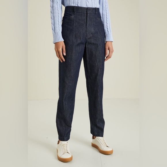 ‘ S Max Mara Label-cut Denim Carrot Trousers Size: US6 IT40 Spring / Summer - Picture 7 of 17